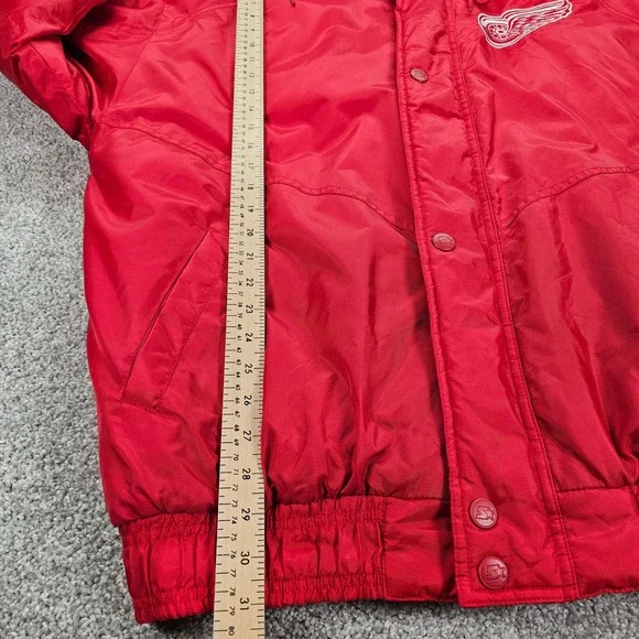 Vintage Starter‎ Detroit Red Wings Jacket NHL Full Snap Puffer Coat Mens Large